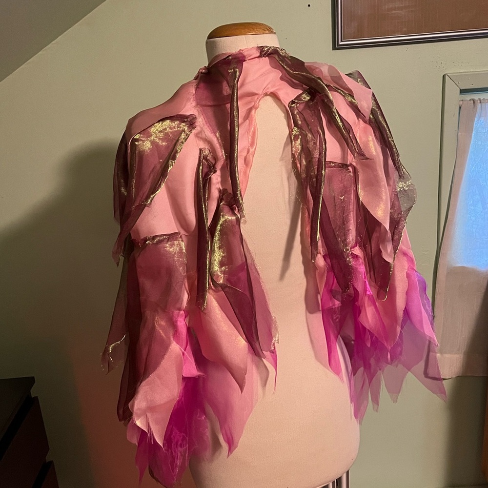 Pink wings and hummingbird mask